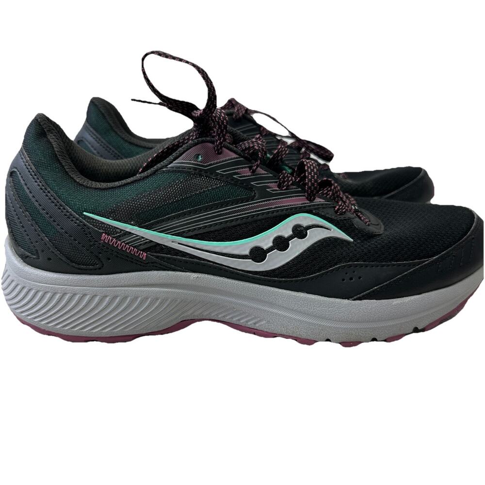 Saucony Cohesion TR15 Black Grey Green Running Shoes S10706-05 Women's SZ 10.5